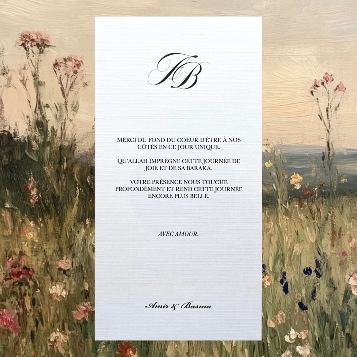 Cartes de remerciements Sobre