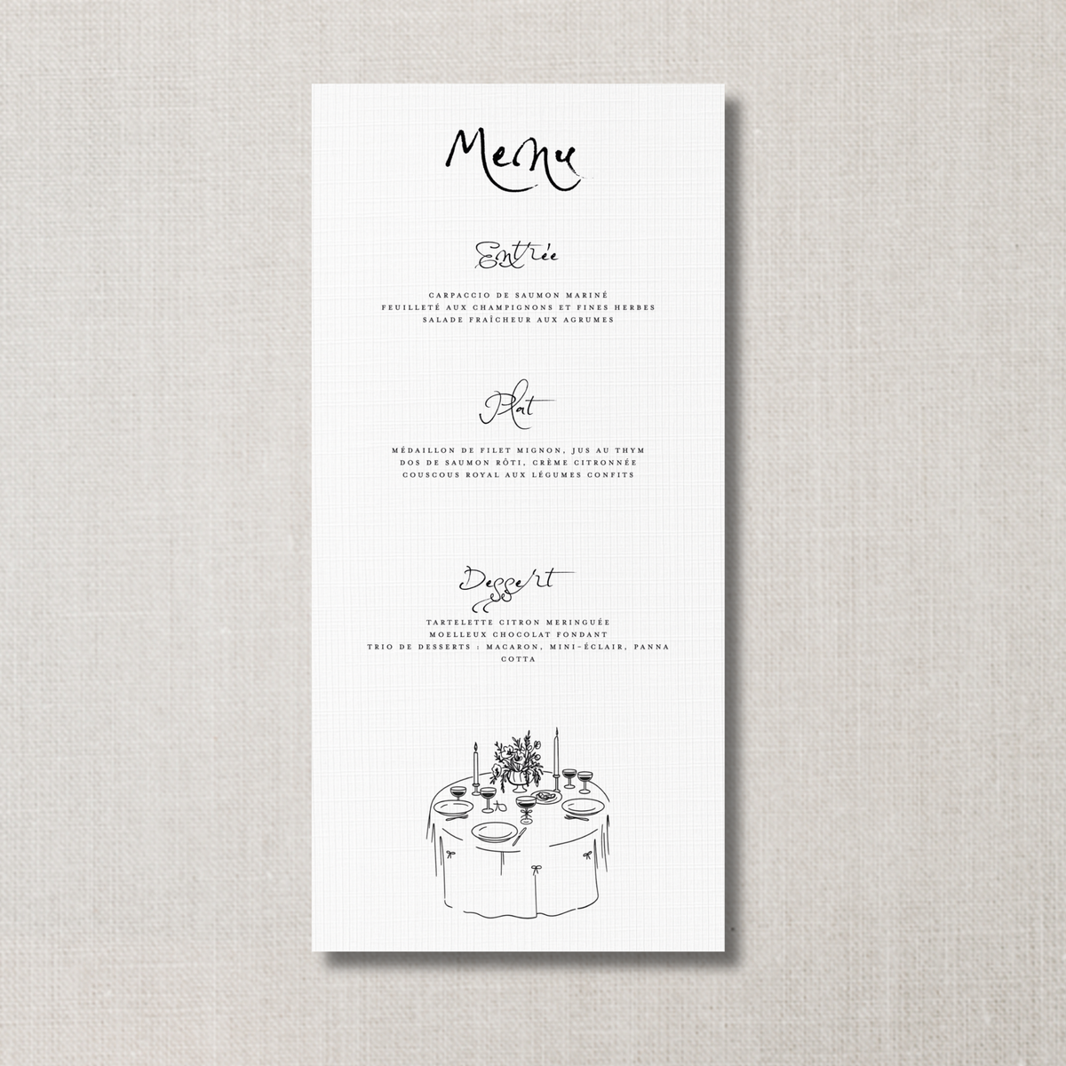 Menu L'enfantine
