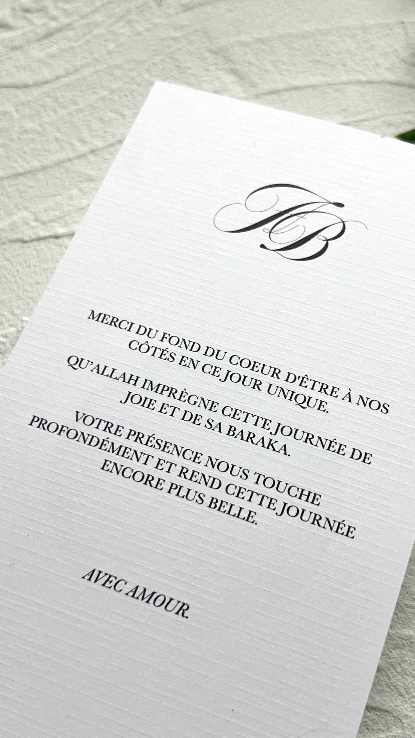 Cartes de remerciements Sobre