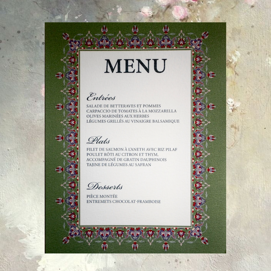 Menu Amira Émeraude