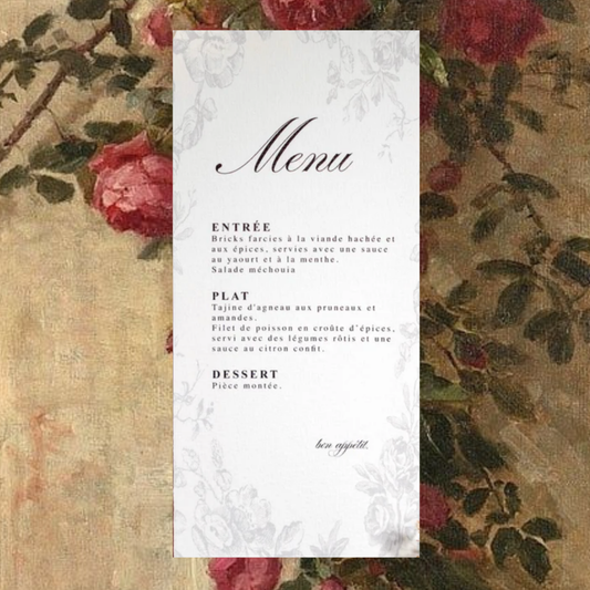 Menu Vintage élancé