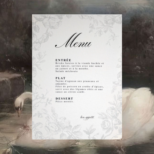 Menu Vintage Classique