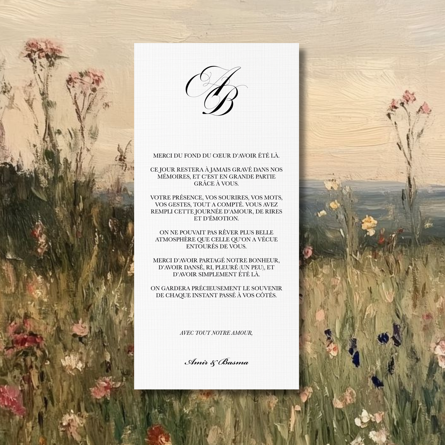 Cartes de remerciements Sobre