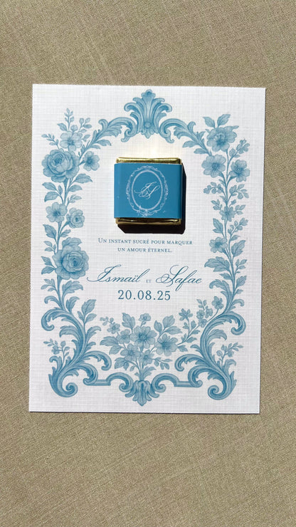 Cartes chocolats Bleu de Sèvres