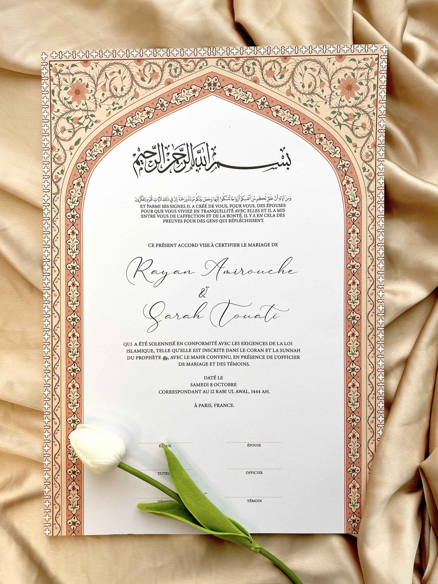 CERTIFICAT DE MARIAGE